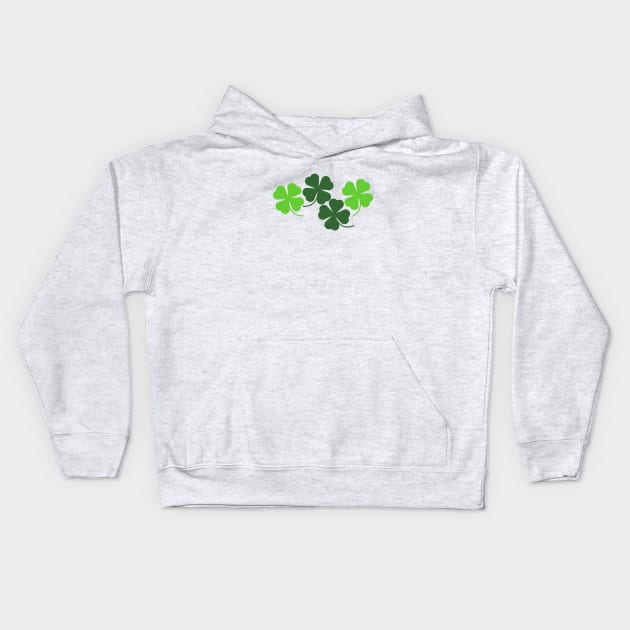 Four Leaf Clover Lucky Shamrocks in White Kids Hoodie by Kelly Gigi